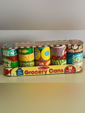 Melissa & Doug Colorful Grocery Can Toy Set